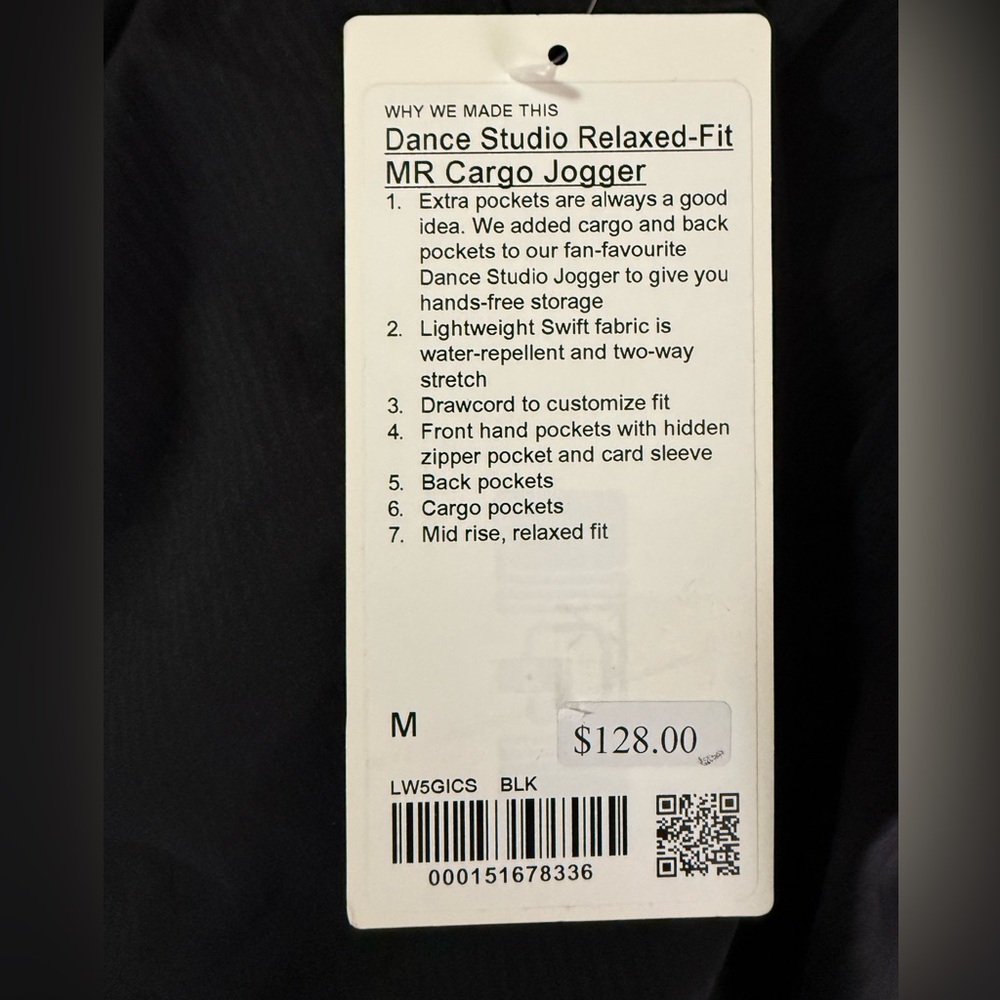 Lululemon Dance Studio Cargo Jogger Black M NWT - Picture 9 of 9
